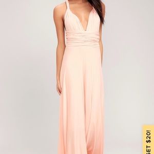 Tricks of the trade blush pink maxi dress